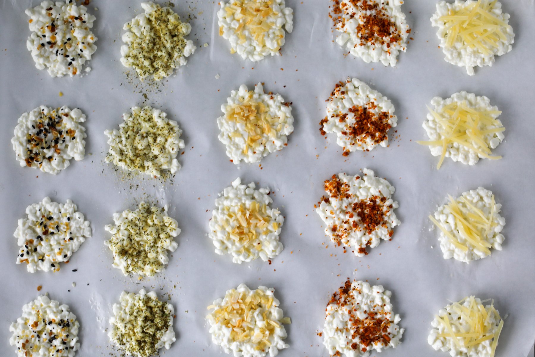 cottage cheese chips with many different seasoning options