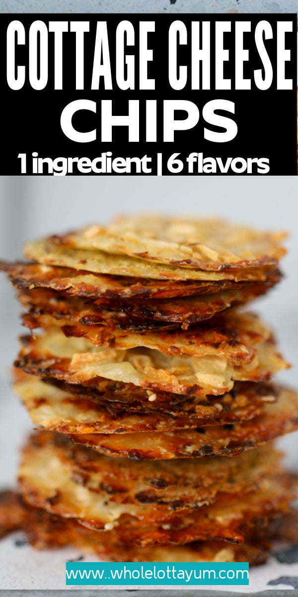 crispy cottage cheese chips pin for pinterest