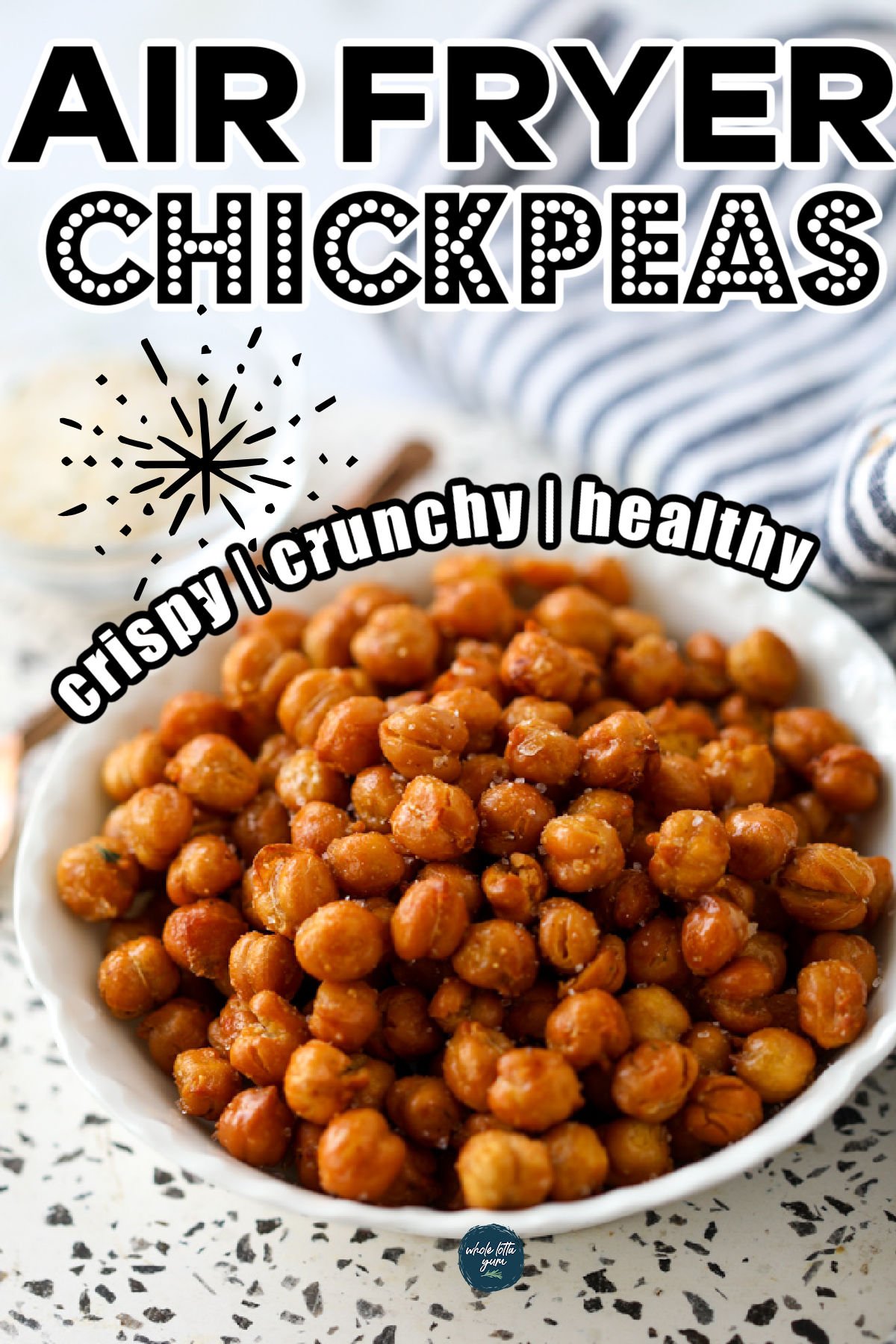 crispy crunchy air fryer chickpeas pin for pinterest