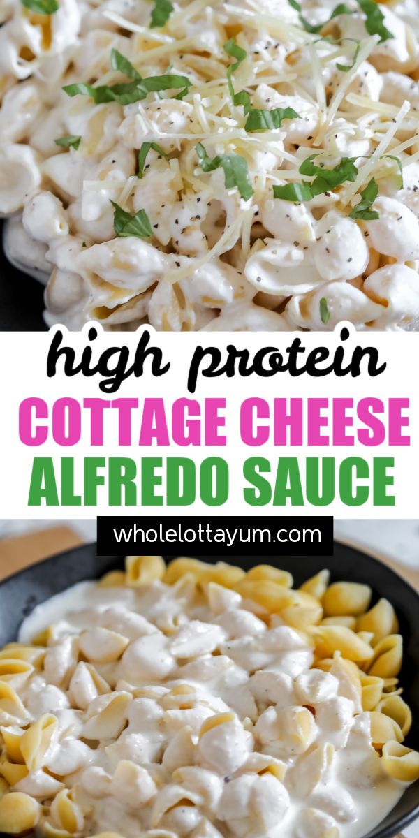 cottage cheese alfredo pin for social media
