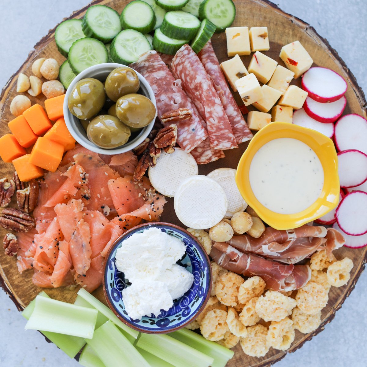 close up image of a no carb meat and. cheese plate