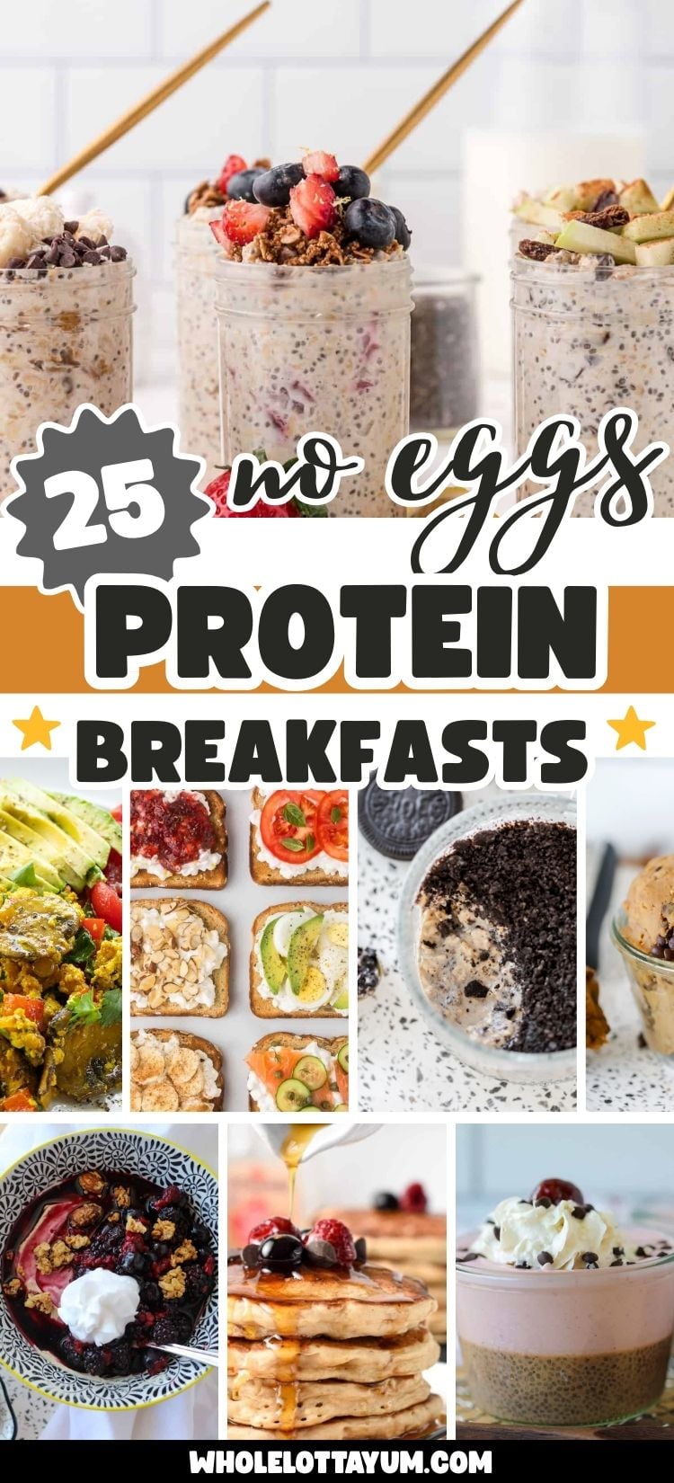 protein eggless breakfast recipes collage of ideas