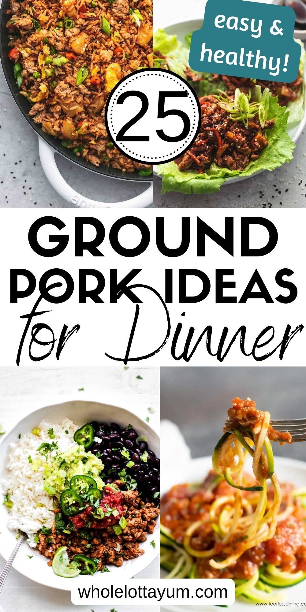 healthy and simple ground pork recipes with few ingredients pin for pinterest