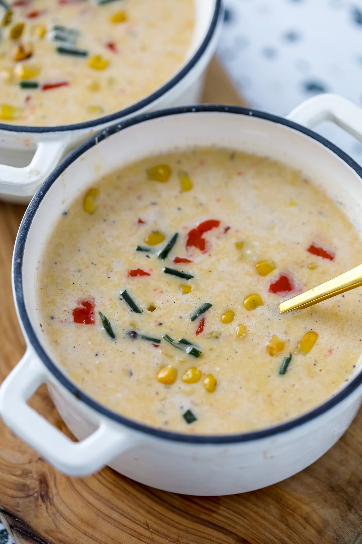 high protein vegetable soup with corn and cottage cheese