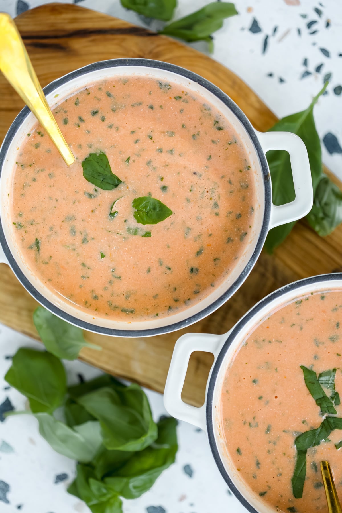 high protein vegetable soup with tomatoes and blended cottage cheese