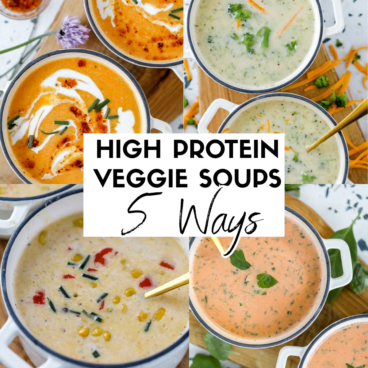 Creamy High Protein Vegetable Soup (1 Base + 5 Flavors)-image