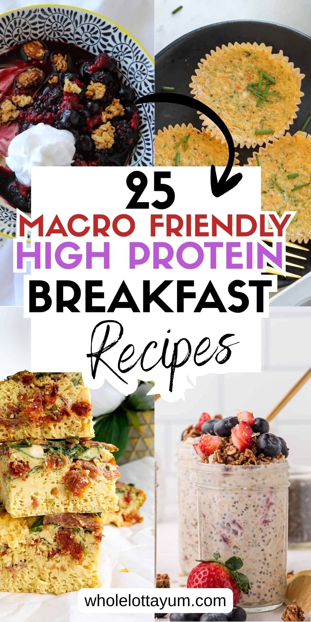 macro friendly breakfast recipes that are easy and high protein pin for pinterest