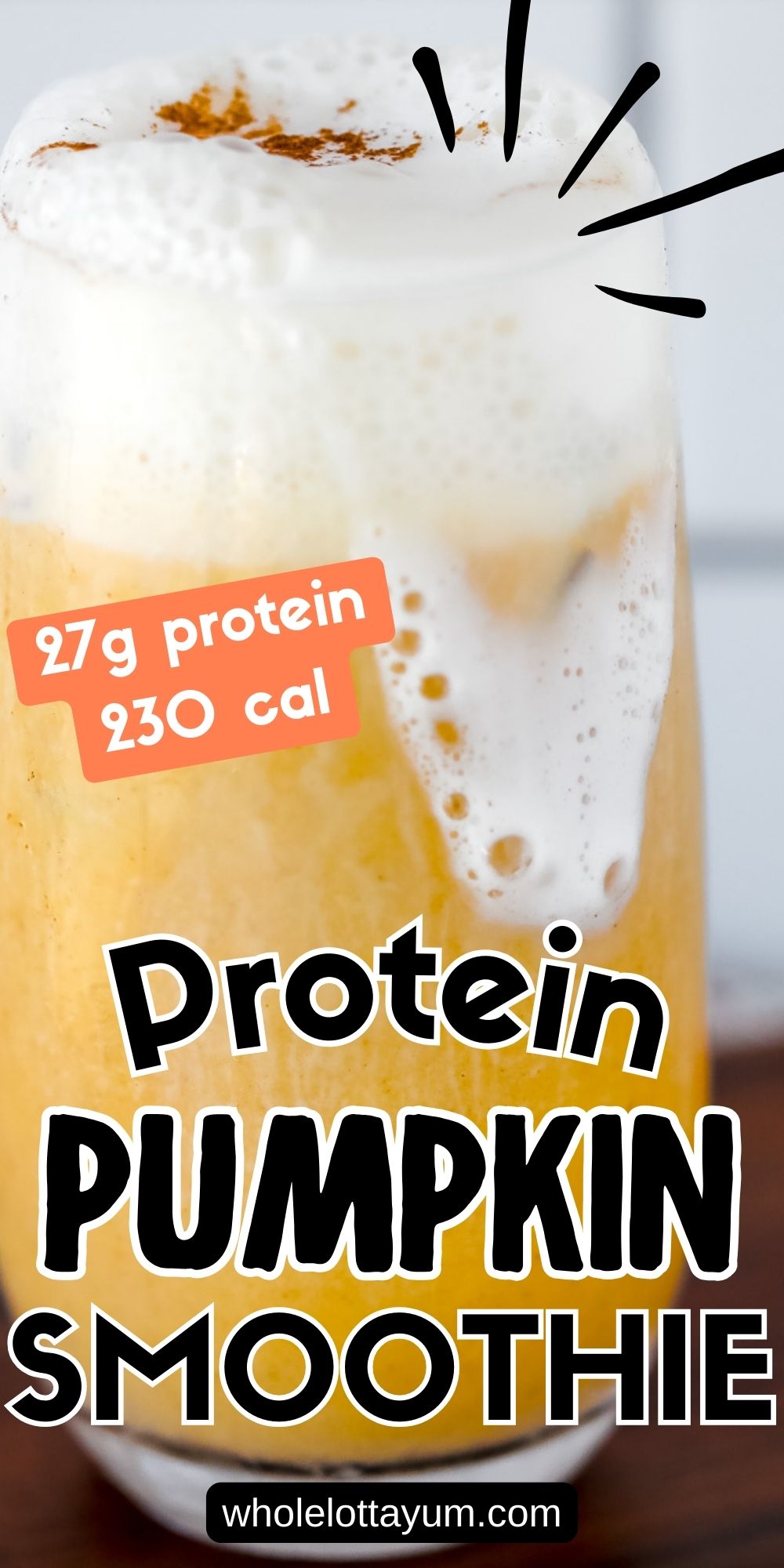 protein pumpkin spice smoothie pin for pinterest