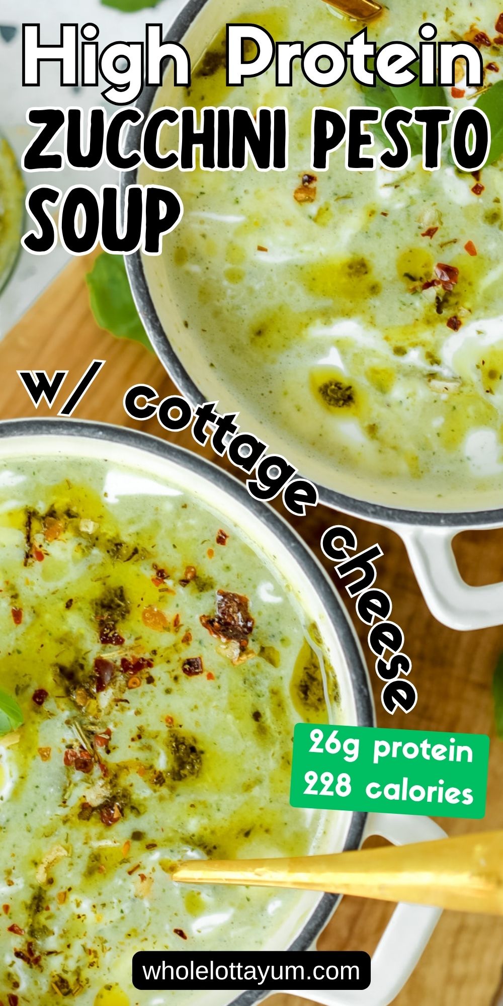 healthy zucchini soup recipe pin for pinterest