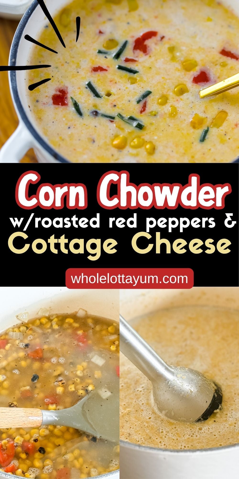 healthy corn chowder soup pin for pinterest