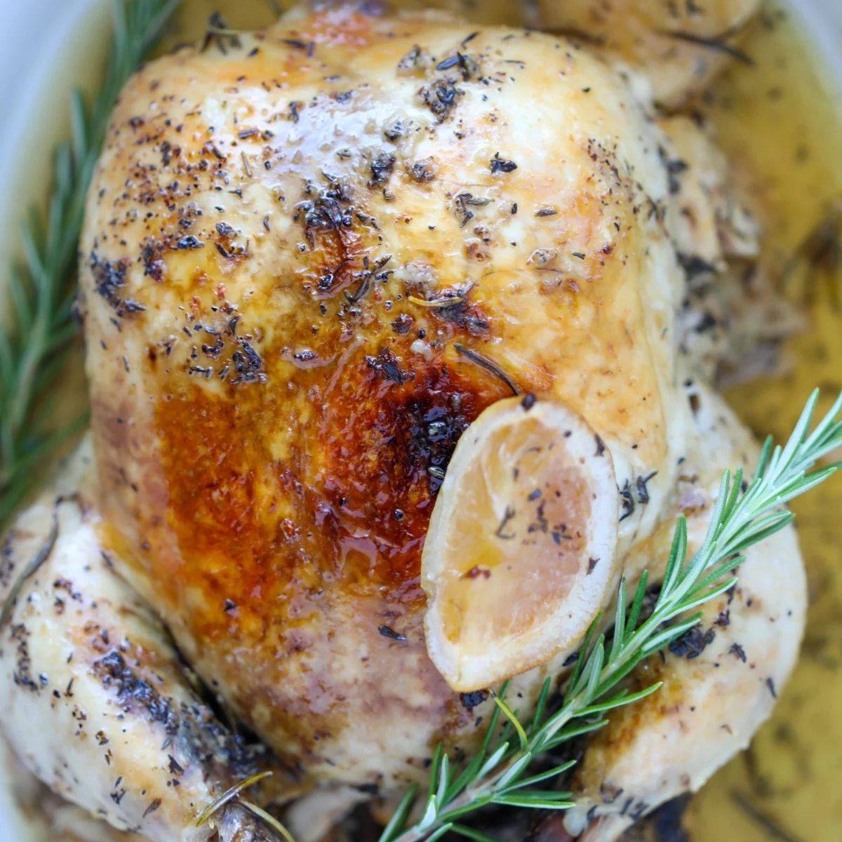 Easy Crockpot Lemon Herb Whole Chicken