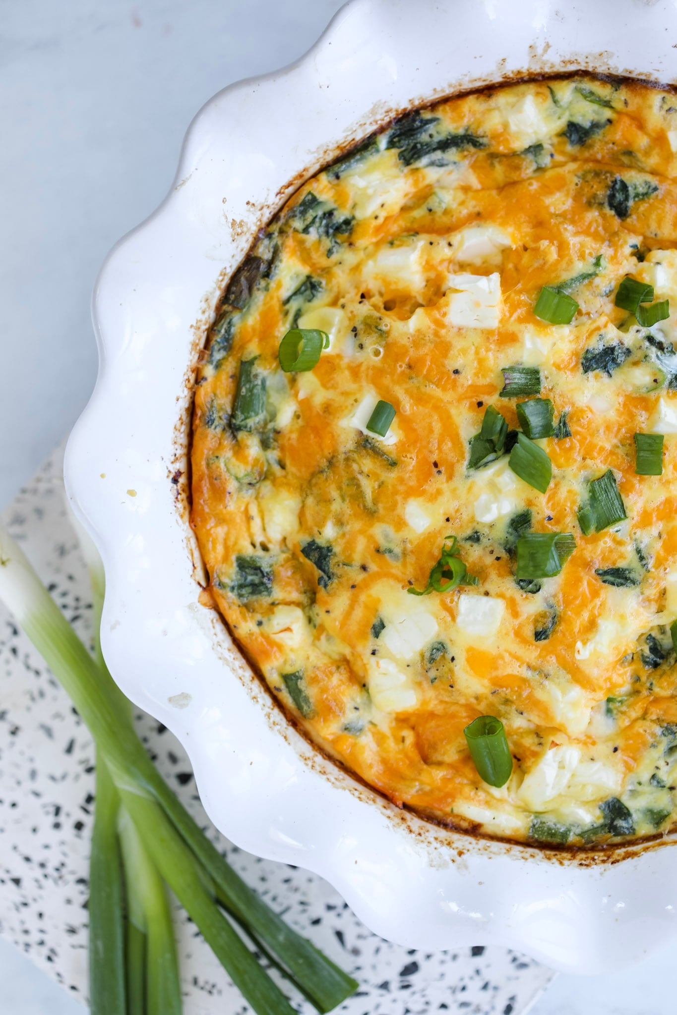 Cottage Cheese and Spinach Crustless Quiche