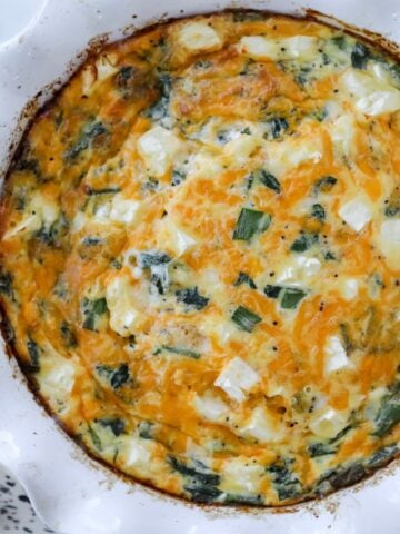 Cottage Cheese and Spinach Crustless Quiche