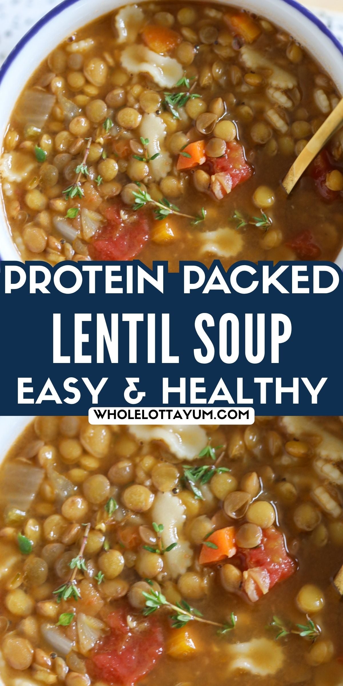 easy and healthy high protein lentil soup