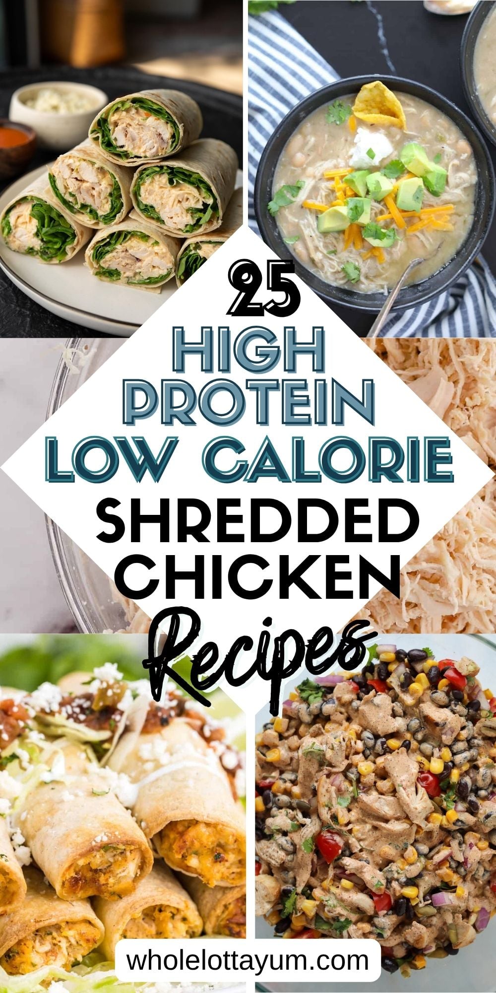 high protein low cal shredded chicken recipes
