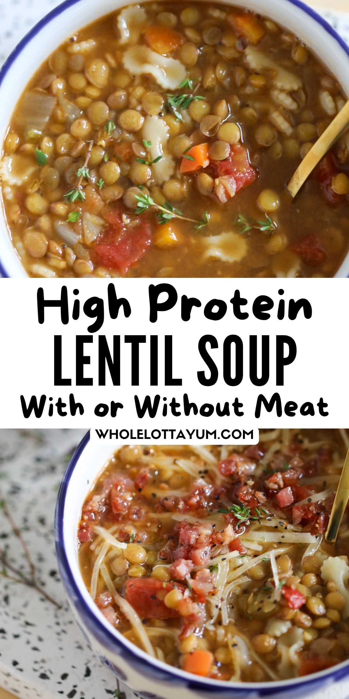 low calorie high protein lentil soup