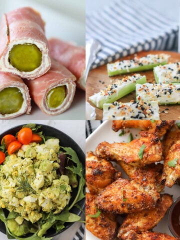 no carb lunch ideas collage of recipes