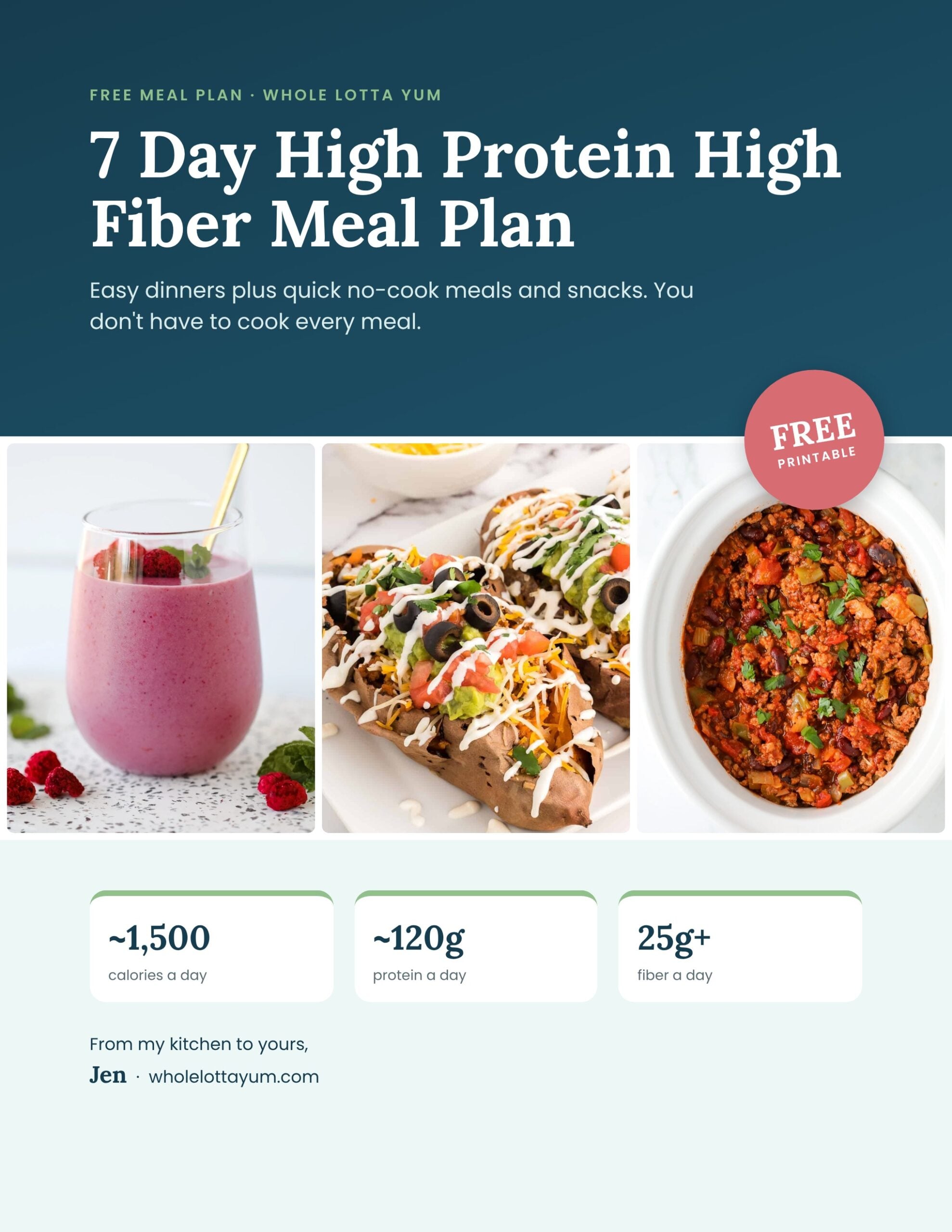 free high protein high fiber meal plan pdf