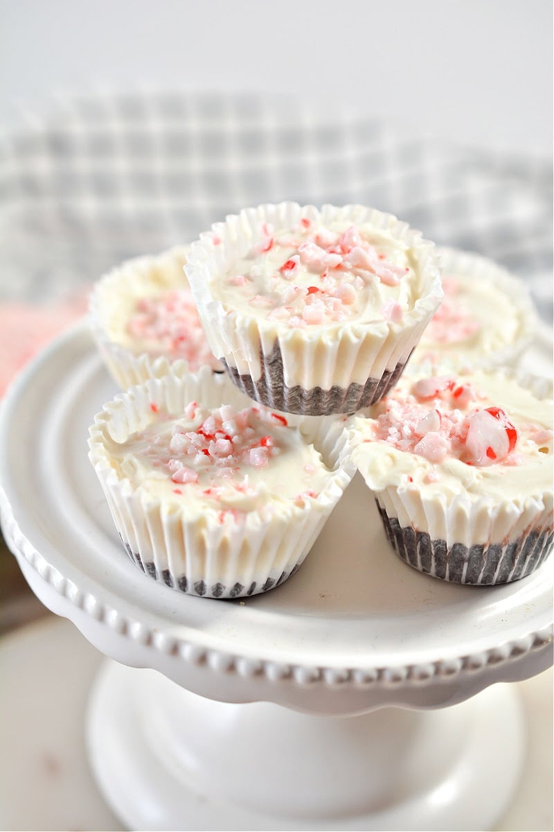 low carb peppermint cheesecake cups dipped in chocolate