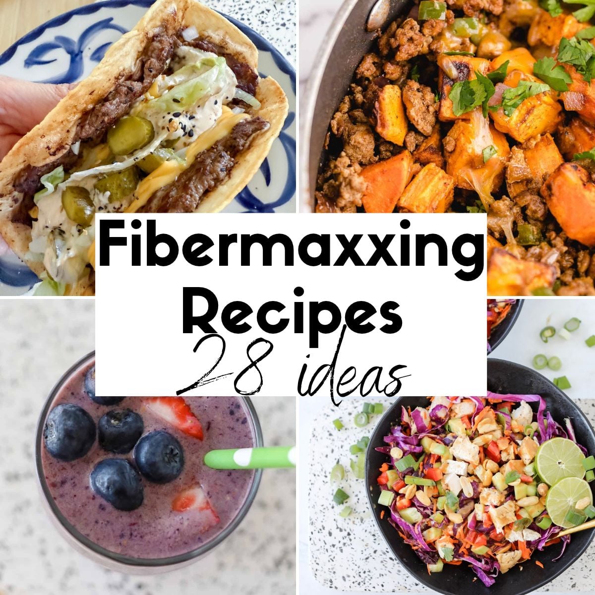 fiber maxxing recipe ideas collage of ideas