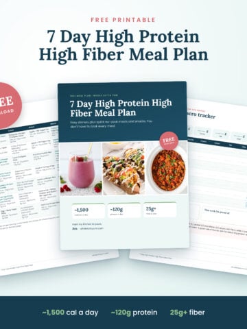 free printable high protein high fiber meal plan pdf
